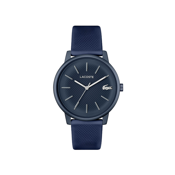 Годинник чоловічий Lacoste 12.12 Move Analog Quartz синій з силіконовим браслетом