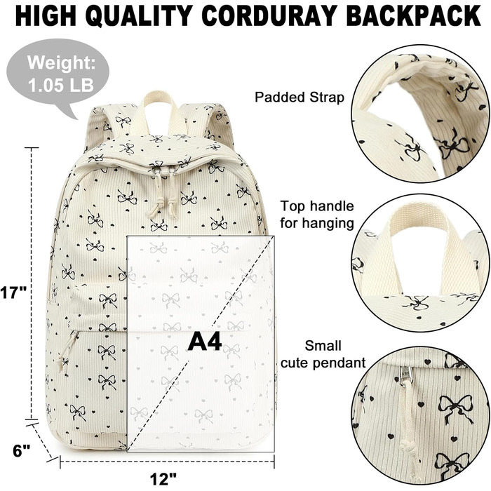 BTOOP Рюкзак унісекс 0122 (1 шт.) 17' з чорним сердечком з бантиком