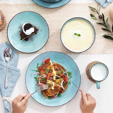 Набір посуду Vancasso Navia 16 предметів, кераміка, блакитний, вінтажний стиль