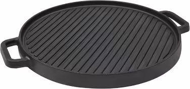 Spetebo Gusseisen Pizza and Crepes Pan - 30 cm - Cast Iron Pan, Serving Pan, for Stove, Grill, and Oven (30 cm Grill Plate)