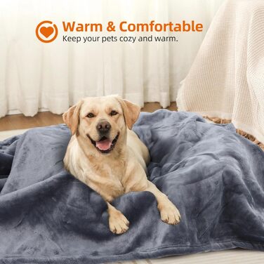 Водонепроникний коврик для собак Nobleza, XXL (203 x 152 см), м'який та пухнастий, для дому та вулиці, підходить для котів, можна прати в пральній машині, двосторонній чохол для дивану, сірий