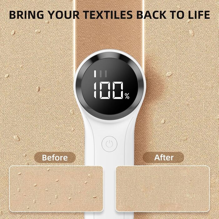 Електричний видалення ворсу з одягу - портативний бездротовий прилад для чищення одягу з LED-дисплеєм (чорний)