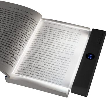 Світлодіодна плоска лампа для читання книг HOTUT Lightwedge, портативне LED-світло для книг з захистом очей, чорна