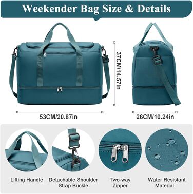 Спортивна сумка для подорожей Easyjet: водонепроникна дорожня сумка-шопер з відділенням для взуття, 45л, A5, бежева