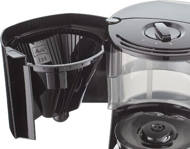 Кавомашина Melitta Enjoy Top з таймером, 10 чашок, чорний колір, скляна колба, функція Tropfstopp