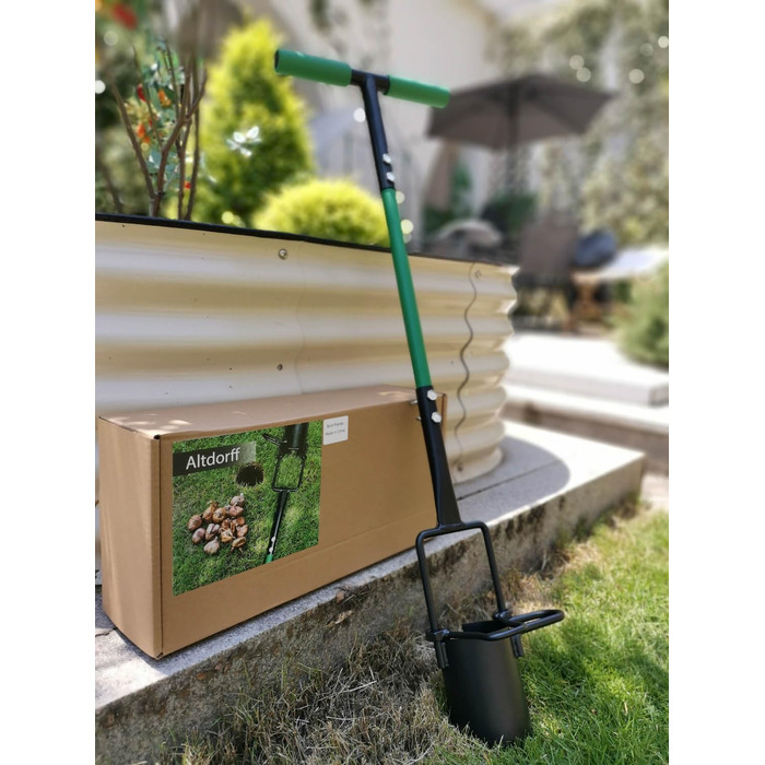 Altdorff 5-in-1 Lawn Plugger Garden Tool, Updated Bulb Planter with Long Handle for Digging, Weeding, Soil Sampling, Transplanting, Sod Plugger with Hole Digging for Tulips,