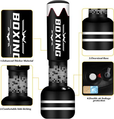 Надувний боксерський мішок для дорослих, стоячий боксерський мішок, самостійний мішок для кікбоксингу, обладнання для тренувань ММА, Муай Тай, фітнесу, стиль гантелі B