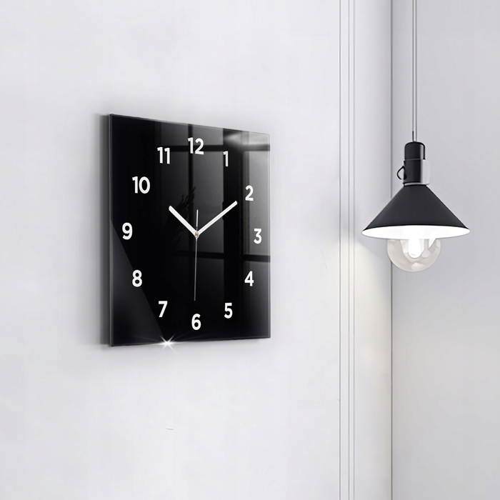Настінний годинник Wallfluent, чорний, 30 см