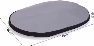 Karlie Kissen oval L: 90 cm B: 66 cm H: 10 cm grey-black