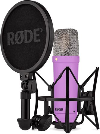 Мікрофон RØDE NT1 Signature Series Violett: конденсаторний, з поп-фільтром та XLR-кабелем для запису вокалу, музики, стрімінгу та подкастів