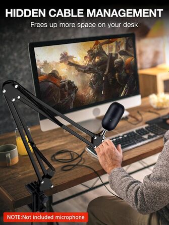 Тримач для мікрофона SUNMON для Razer Seiren X - регульований кріплення з адаптером 3/8' - 5/8'