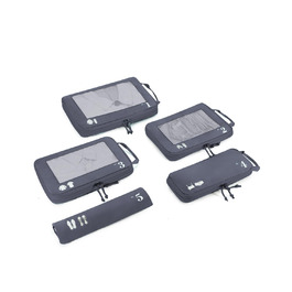 Набір органайзерів для валізи ECOHUB (5 шт.) - кофри, пакувальні куби, органайзери для подорожей (темно-зелений, темно-сірий)