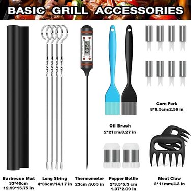 Набір інструментів для грилю на 25 частин, нержавіюча сталь, аксесуари для грилю, кемпінгу, кухня, з сумкою, портативні інструменти для грилю, подарунок для чоловіків та жінок