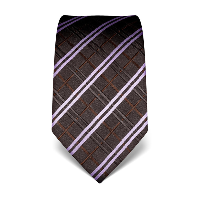 Краватка чоловіча Vincenzo Boretti, шовк, клітинка, фіолетова, 8 см, для костюма та сорочки, діловий стиль, весілля
