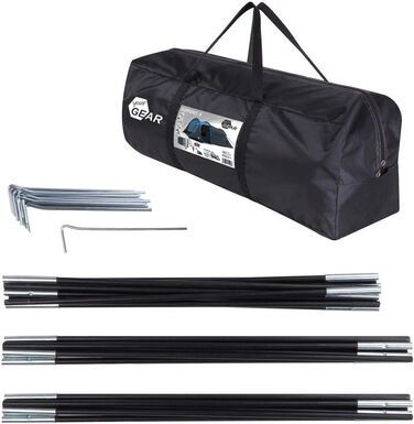 Your GEAR Zelt Sopero 4-Person Tunnel Tent with Side Entrance, Living Space Window, Waterproof (5000 mm), UV 50+ Protection, Blue/Gray