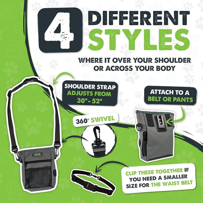 Сумка для ласощів Mighty Paw для собак 2.0 | Фідер-сумка для тренування собак - Сумка для ласощів для собак - Сумка для ласощів для тварин з ремінцем, Hands-Free - Магнітна застібка (Помаранчевий/Сірий)