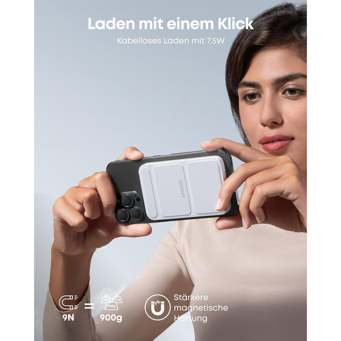 Anker MagGo Powerbank 5000mAh з магнітним з'єднанням, USB-C, для iPhone 17/16/15/14/13/12