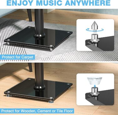 Підставка для акустики 5Rcom з кабелепроводом, регульована висота, для саундбарів та студійних моніторів, 5 кг вантажопідйомність