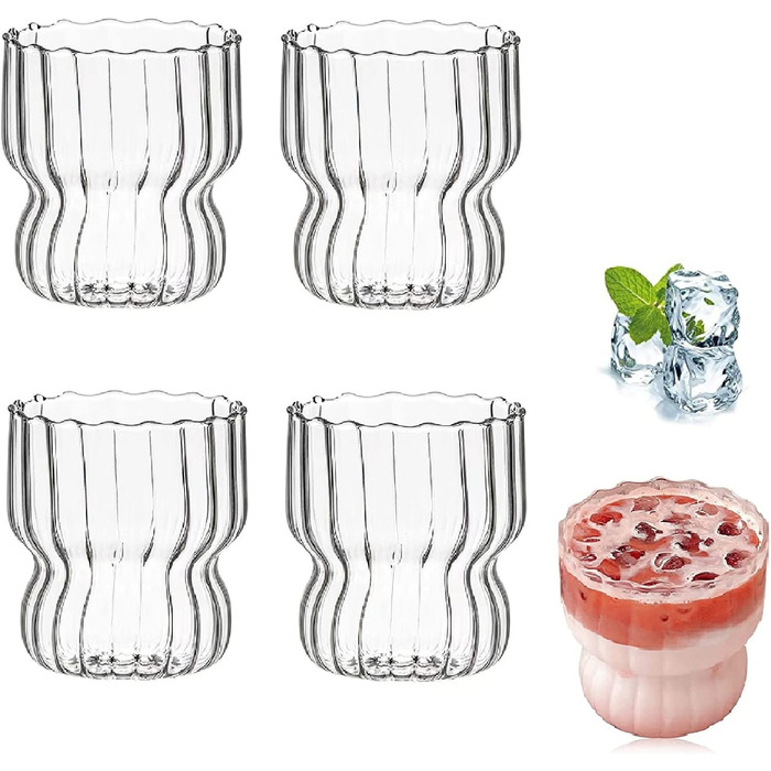 FYBlossom Cappuccino Glasses 4 pcs 250 ml Clear Glass