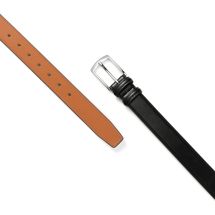 Чоловічий шкіряний ремінь VRLEGEND 35 мм для бізнесу та офіційних заходів, ремінь до костюма, з подарунковою коробкою, чорний, розмір 38W-41W (120 см)