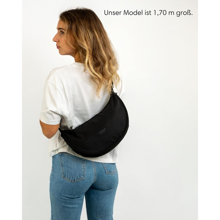 Сумка через плече LARKSON Solveig Medium чорна - Водовідштовхувальна напівмісячна сумка 6.5 л для жінок та чоловіків