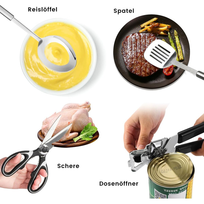 Набір кухонного посуду Berglander 27 предметів: для кемпінгу, пікніків та грилю