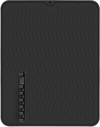 Килимок для посуду Thinkingwings 50x40 см з силікону, чорний, термостійкий, неслизький