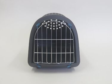 Транспортна переноска для котів та кошенят 40x50 см, антрацит New Life | екологічна переноска з 100% переробленого пластику