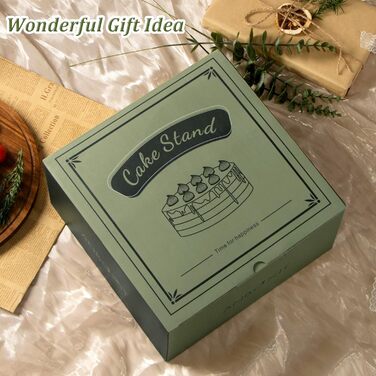 Тортене плата ANBOXIT з підставкою, тортовий стійка з кришкою, плата для тортів з акриловим покриттям, дерев'яна тортене плата з кришкою, акрилова кришка, обертова