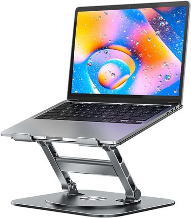 MCHOSE Adjustable Laptop Stand - Ergonomic Aluminum Laptop Riser for Desk - 360° Rotation - Compatible with MacBook Air & 10-17