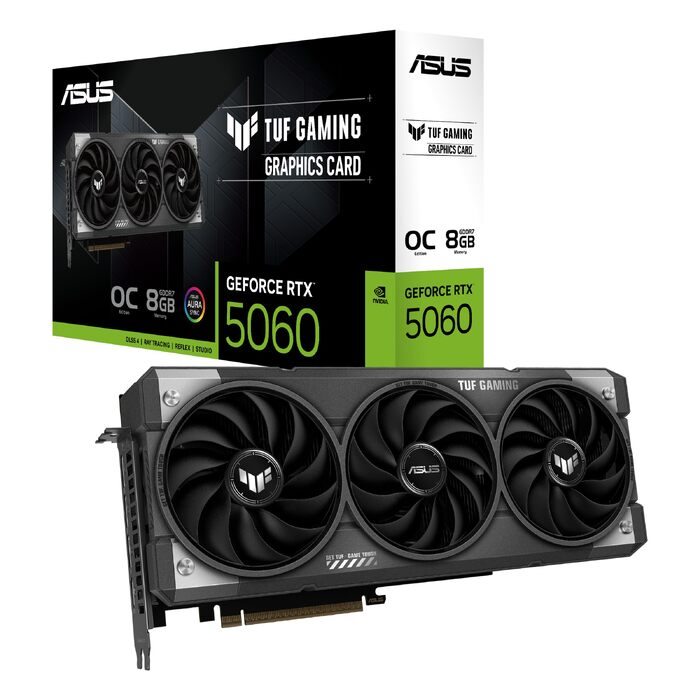 Ігрова відеокарта ASUS TUF Gaming GeForce RTX 5060 OC Edition 8GB GDDR7, PCIe 5.0, DLSS 4, чорна