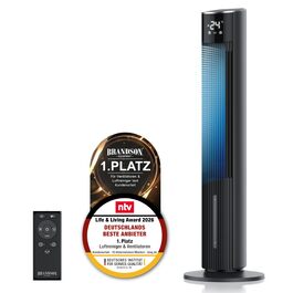 Вентилятор вежа Brandson ECO GREEN з водяним охолодженням, WiFi, керуванням Alexa – мобільний кондиціонер, чорний матовий