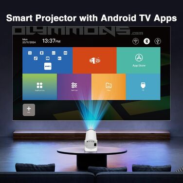 Портативний міні-проектор HY300 Pro з Wi-Fi 6, Bluetooth 5.0 та Android 11.0 (рожевий). Підтримка 1080P та декодування 4K.