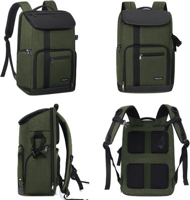 MOSISO Рюкзак для камери 17.3 дюйма, DSLR/SLR/Беззеркальна камера, великий для чоловіків/жінок, фотосумка з відділом для ноутбука, тримачем для штатива та дощовиком, сумісний з Canon/Nikon/Fuji, блакитний (оливковий)