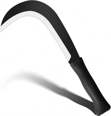 Серп-мачете Billhook з вуглецевої сталі для трави, збирання врожаю та чищення, з щіткою