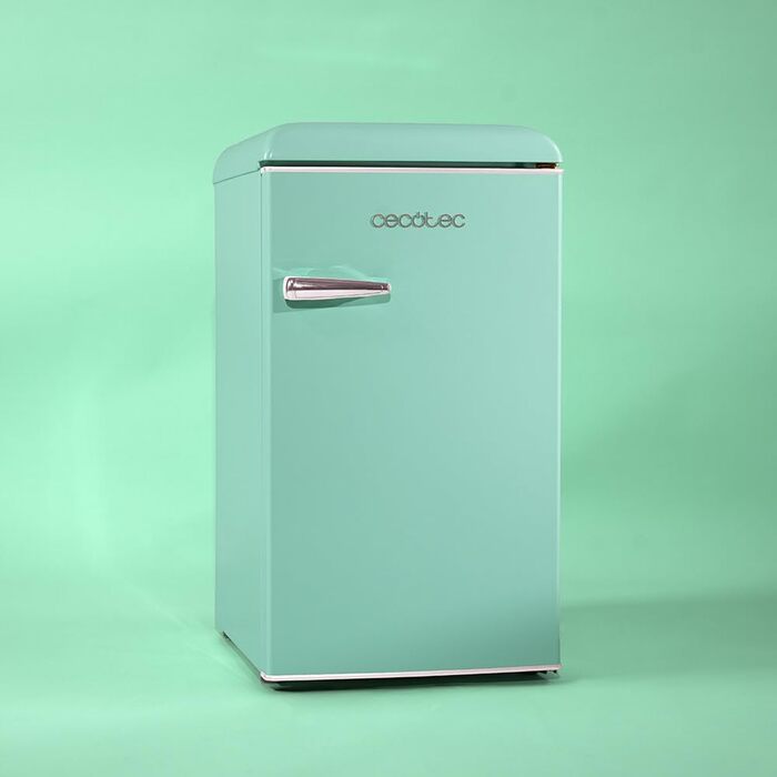 Cecotec Bolero CoolMarket TT Origin 45L Retro Mini Refrigerator - Red, 55cm High, 45L Capacity, Energy Class E, with Freezer Compartment & Chrome Handle