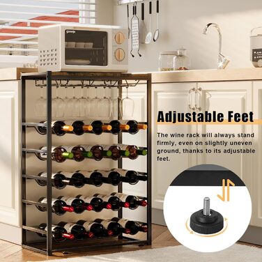 Стильна вітрина для вина Urban Deco: металева підставка з дерев'яною полицею, 59 x 30 x 89 см (25 пляшок)