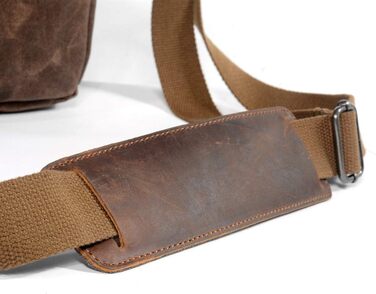 Чохол для DSLR камери, водонепроникний з вощеного парусини, вінтажний, сумка-месенджер з внутрішнім захисним шаром (Хакі)