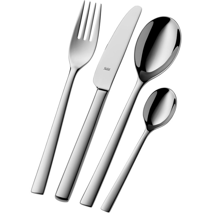 Silit Trend Cutlery Set, 6 Persons, 24-Piece, Monobloc Knives, Polished Crominox Stainless Steel, Rustproof, Scratch-Resistant, Durable, Dishwasher-Safe