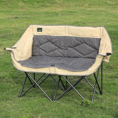 Розкладний диванчик для кемпінгу Northroad на 2 особи, портативний, з підстаканниками та тримачем для келихів, бежевий