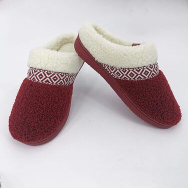 Жіночі домашні тапочки ofoot Fuzzy House: теплі, зручні шкарпетки з м'яким флісом, підошва з гуми, 41/42 EU, червоні