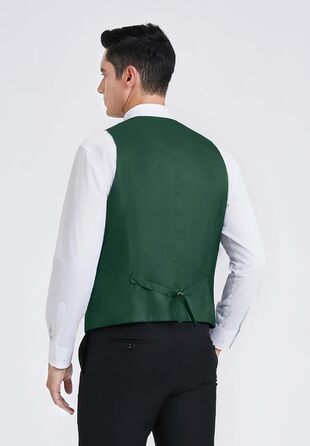 Чоловіча жилетка Enision з двома рядами ґудзиків, V-подібний виріз, Slim Fit, для костюма, повсякденного та ділового стилю (M, Зелений)