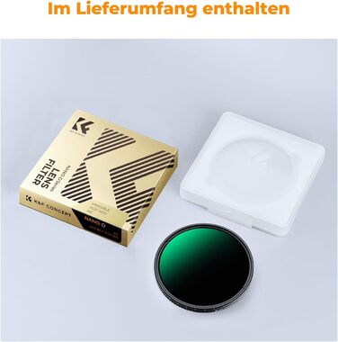 Фільтр ND K&F Concept Variabler 67mm ND3-ND1000 (змінний, 1.5-10 ступенів затемнення, Nano-Dazzle)