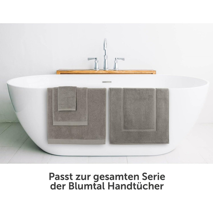 Набір килимків для ванної кімнати Blumtal Terry, 100% бавовна, 50x80 см, сірий (2 шт.), сертифікат Oeko-Tex