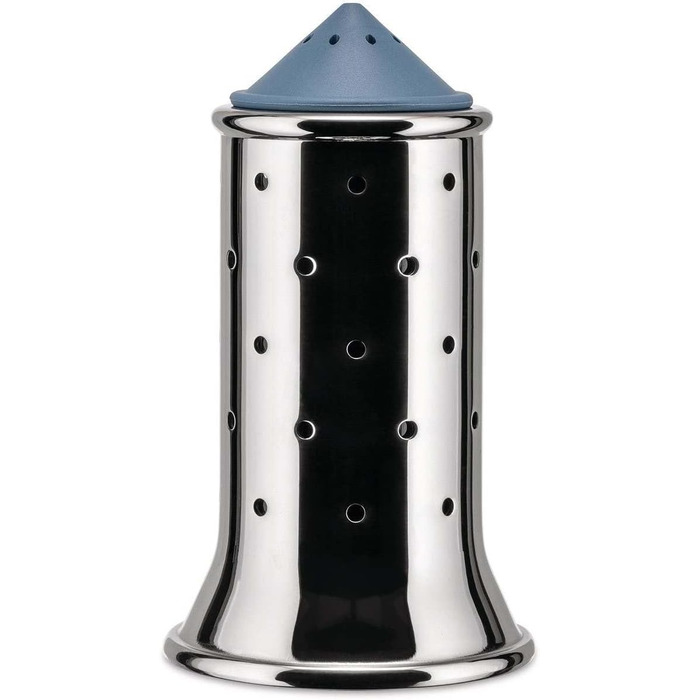 Alessi Salt Shaker, Blue, Stainless Steel, 6.5 x 7 x 24 cm