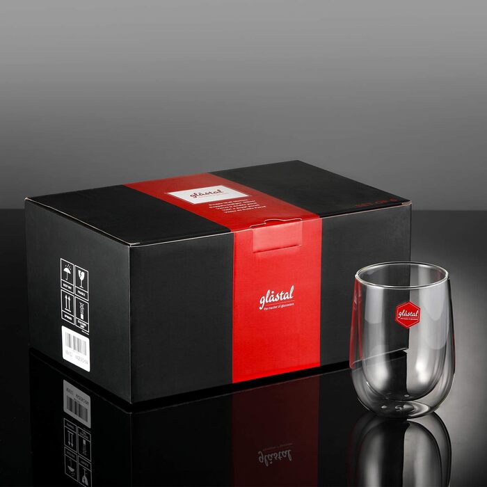 Набір склянок для лате макіато Glastal 350 мл (6 шт) з подвійними стінками, Borosilikatglas, для кави, чаю, напоїв