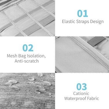 Органайзер для кабелів та аксесуарів для подорожей, бізнесу та роботи - сірий (Single Layer)