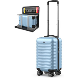 Чемодан ручної поклажі NUMADA Upfly 40x25x20 см (20 л) - ABS, знімні колеса, блакитний