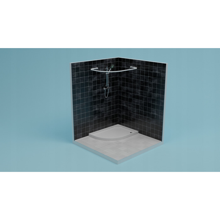 Кутовий штанга для душу Sasko 100-100 x 25 мм, чорна