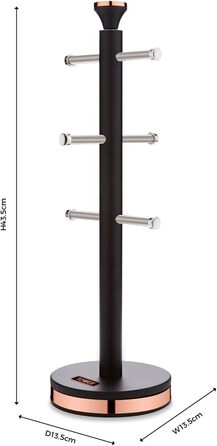 Tower T826132PNK Cavaletto Beaker Stand with Stainless Steel Stoppers, Soft Base, Marshmallow Pink and Roségold (Black and Rose Gold)
